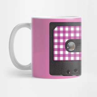 Audio Tape Vintage Gingham Pink Mug